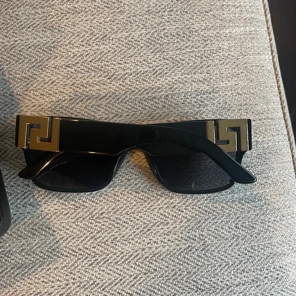 Versace Black Sunglasses with Gold Detail